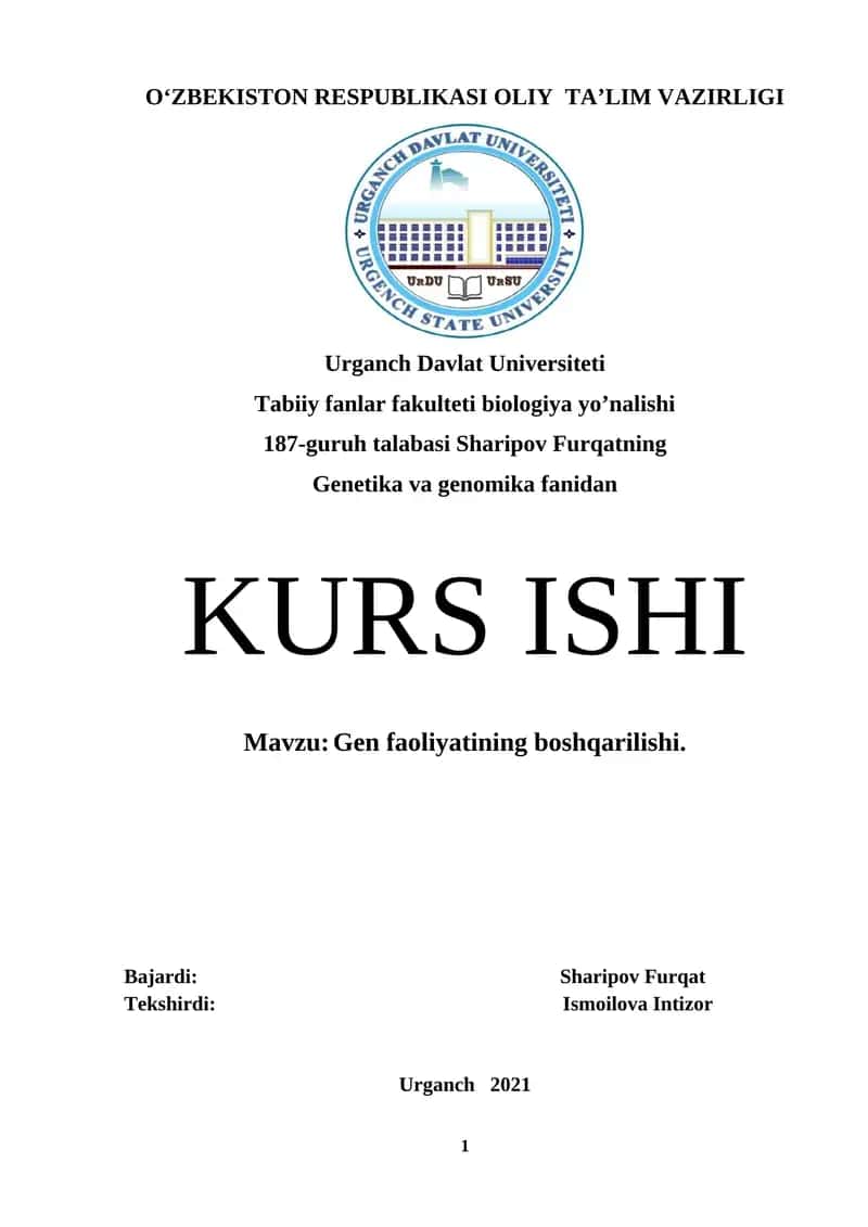 Gen faoliyatining boshqarilishi