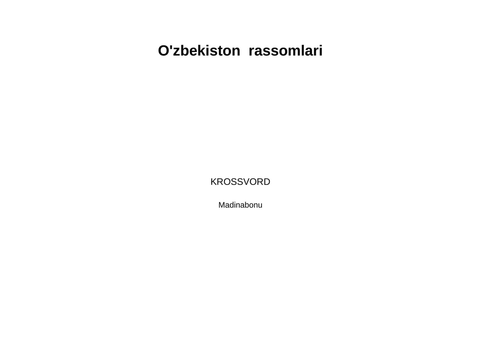 O'zbekiston rassomlari