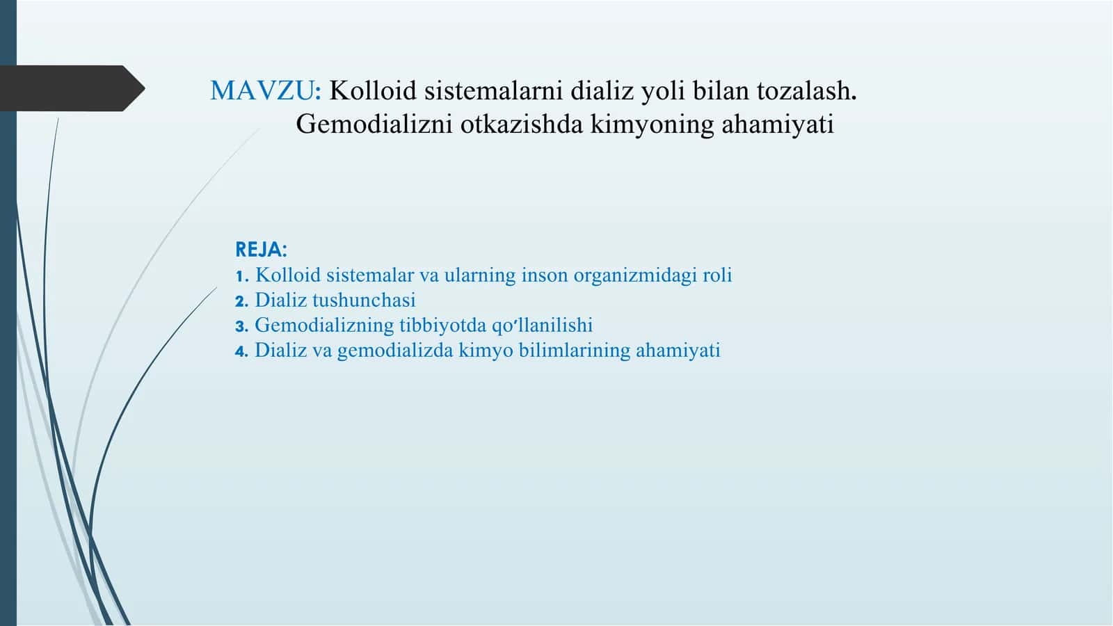 Kolloid sistemalarni dializ yoli bilan tozalash