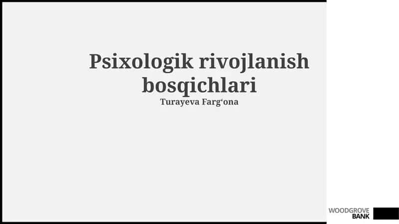 Psixologik rivojlanish bosqichlari