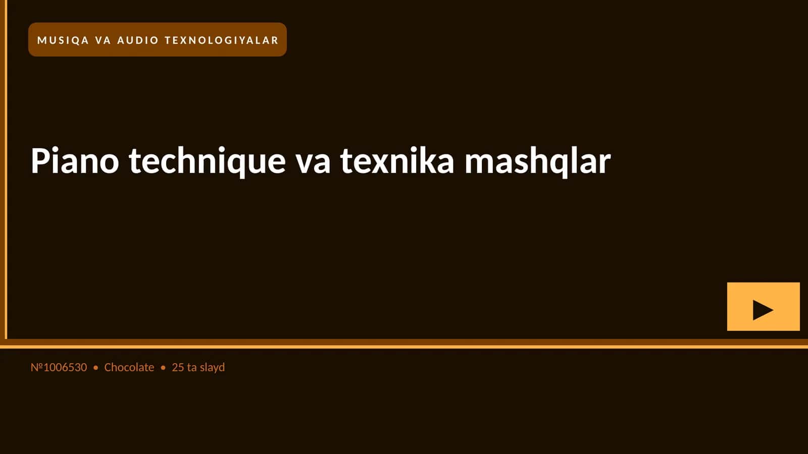 Piano technique va texnika mashqlar