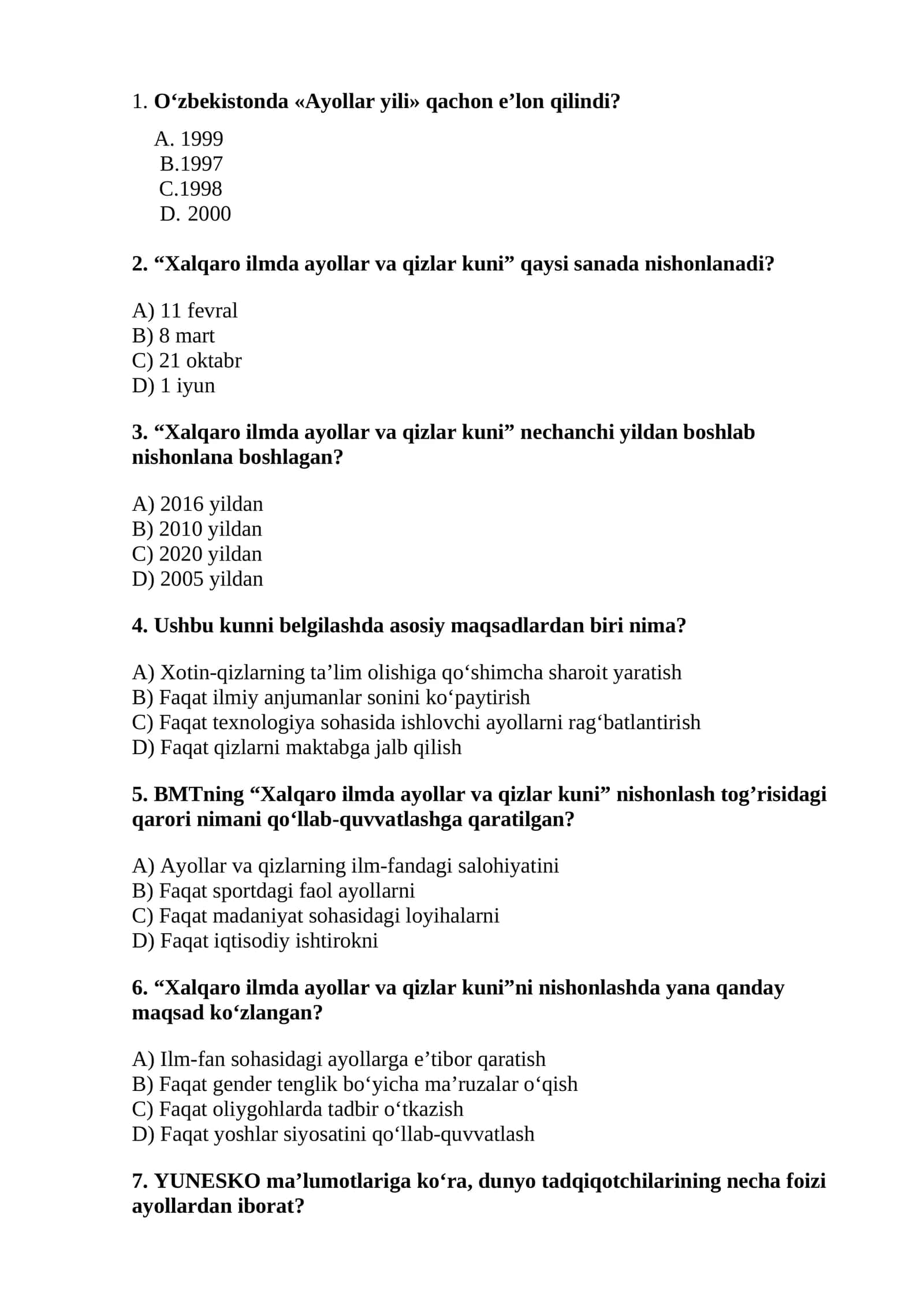 gender tarbiya test
