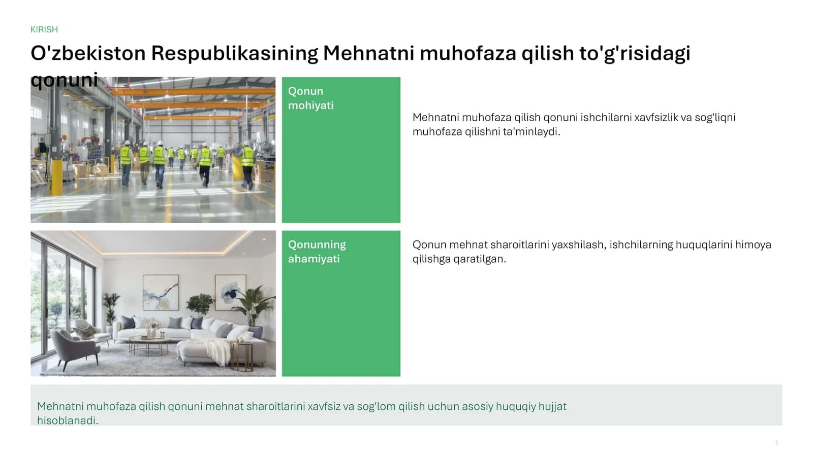 O'zbekiston Respublikasining Mehnatni muhofaza qilish to'g'risidagi qonuni