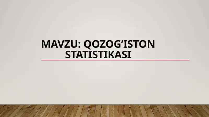 Qozogiston statistikasi