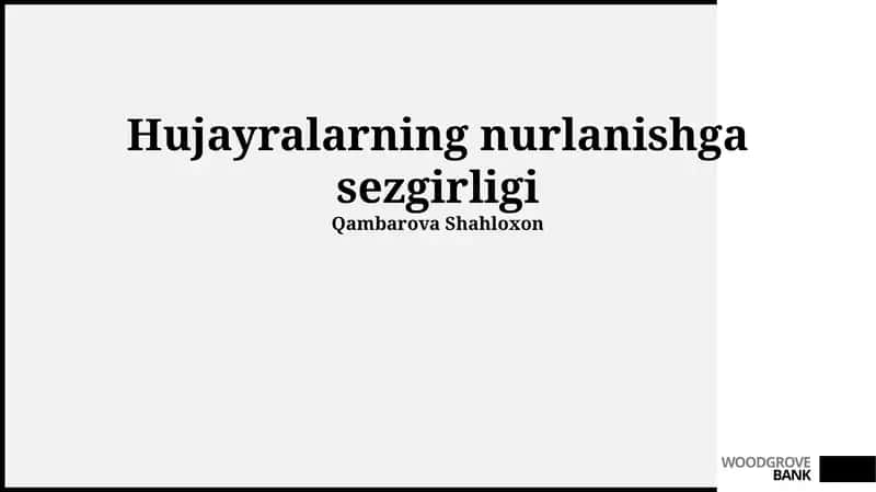 O'simlik hujayralarining radiosezuvchanligi