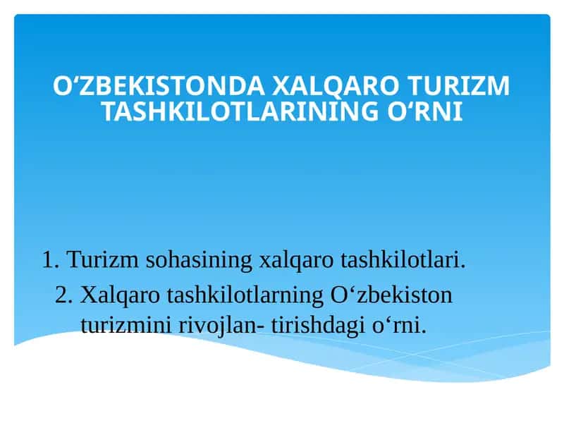 Xalqaro Turizm Tashkilotlari