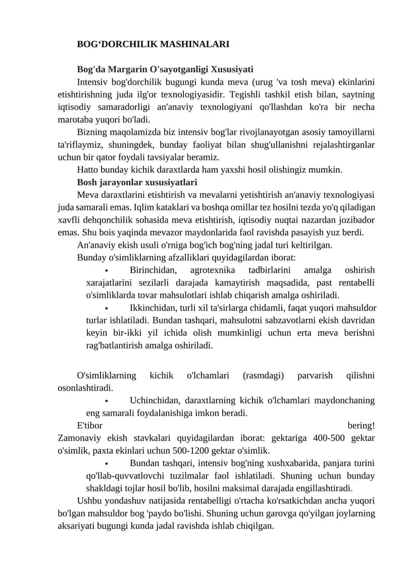 Bog‘dorchilik mashinalari