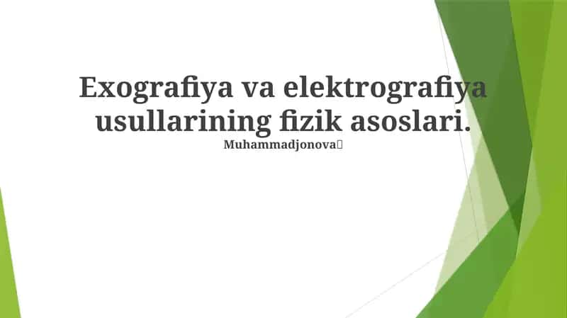 Elektrografiyada Ma'lumotlar Tahlili va Talqini
