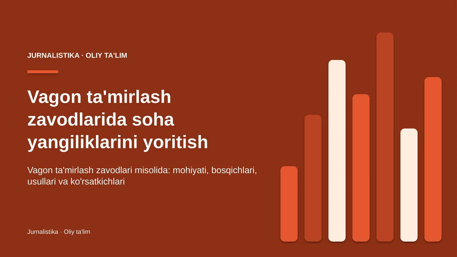 Vagon ta'mirlash zavodlarida soha yangiliklarini yoritish