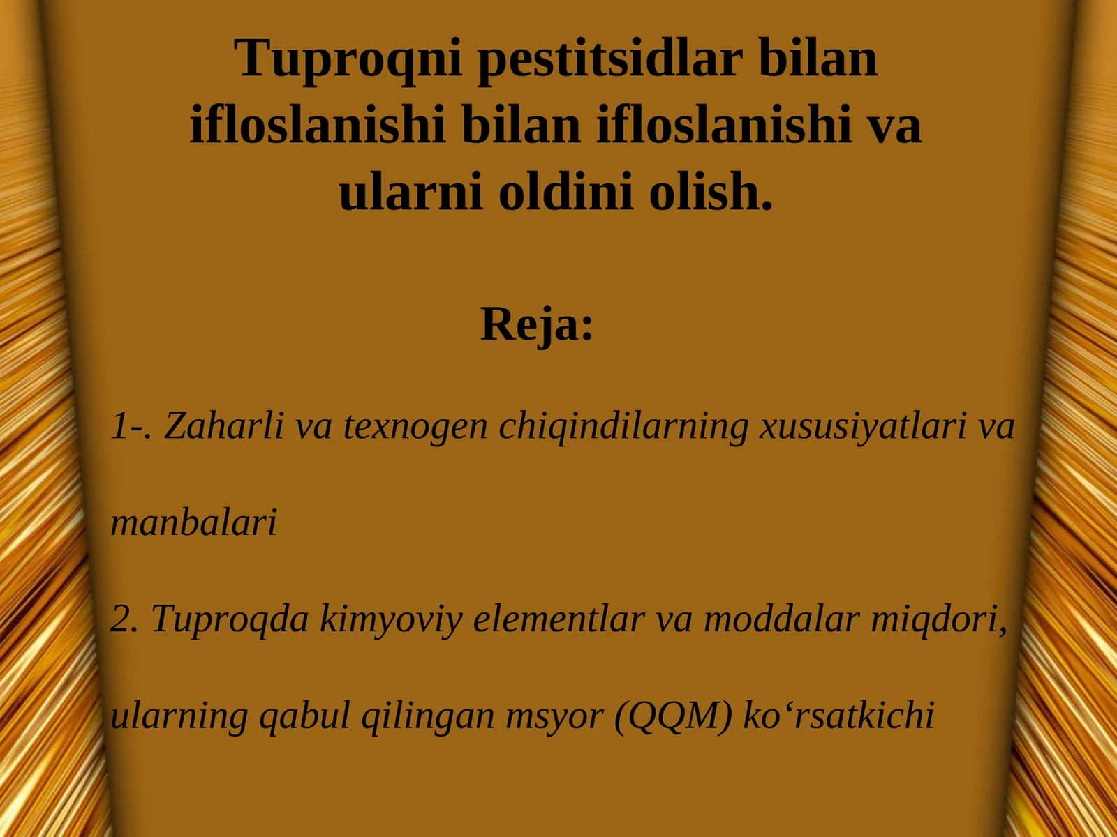 Zaharli va Texnogen Chiqindilarning Xususiyatlari