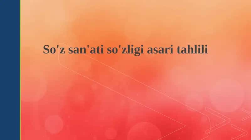 So'zsan'at isozligi asaritahlili