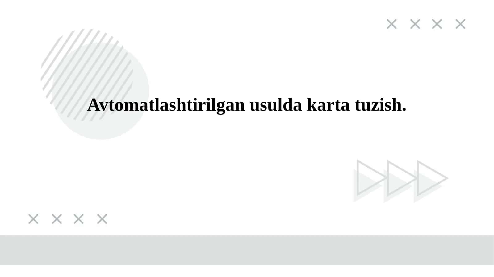 Avtomatlashtirilgan usulda karta tuzish.