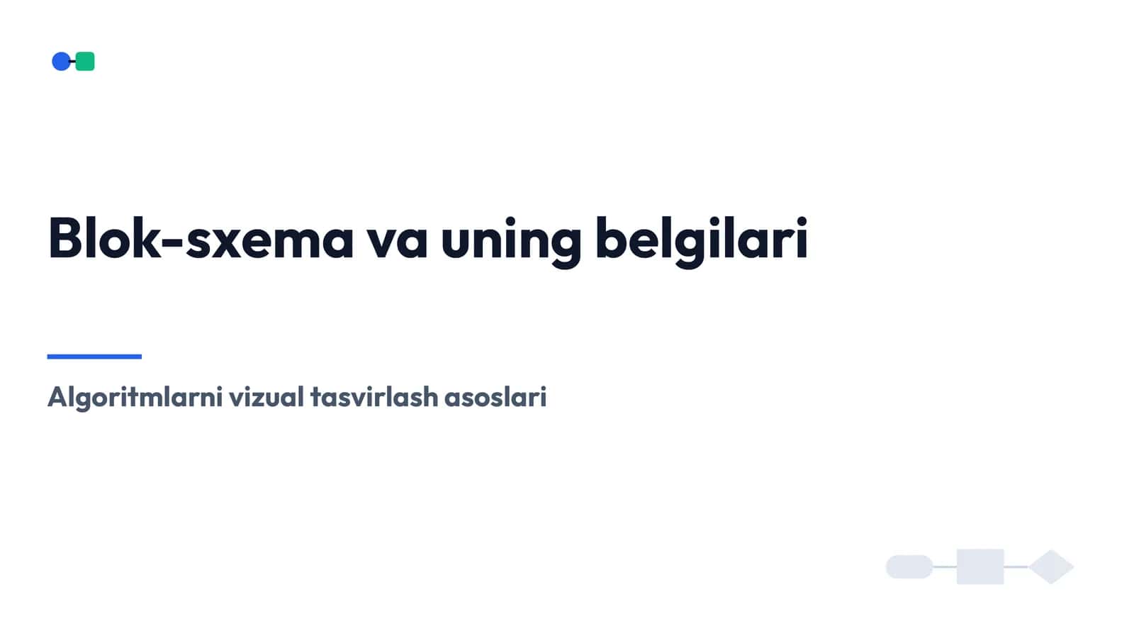 Blok-sxema va uning belgilari