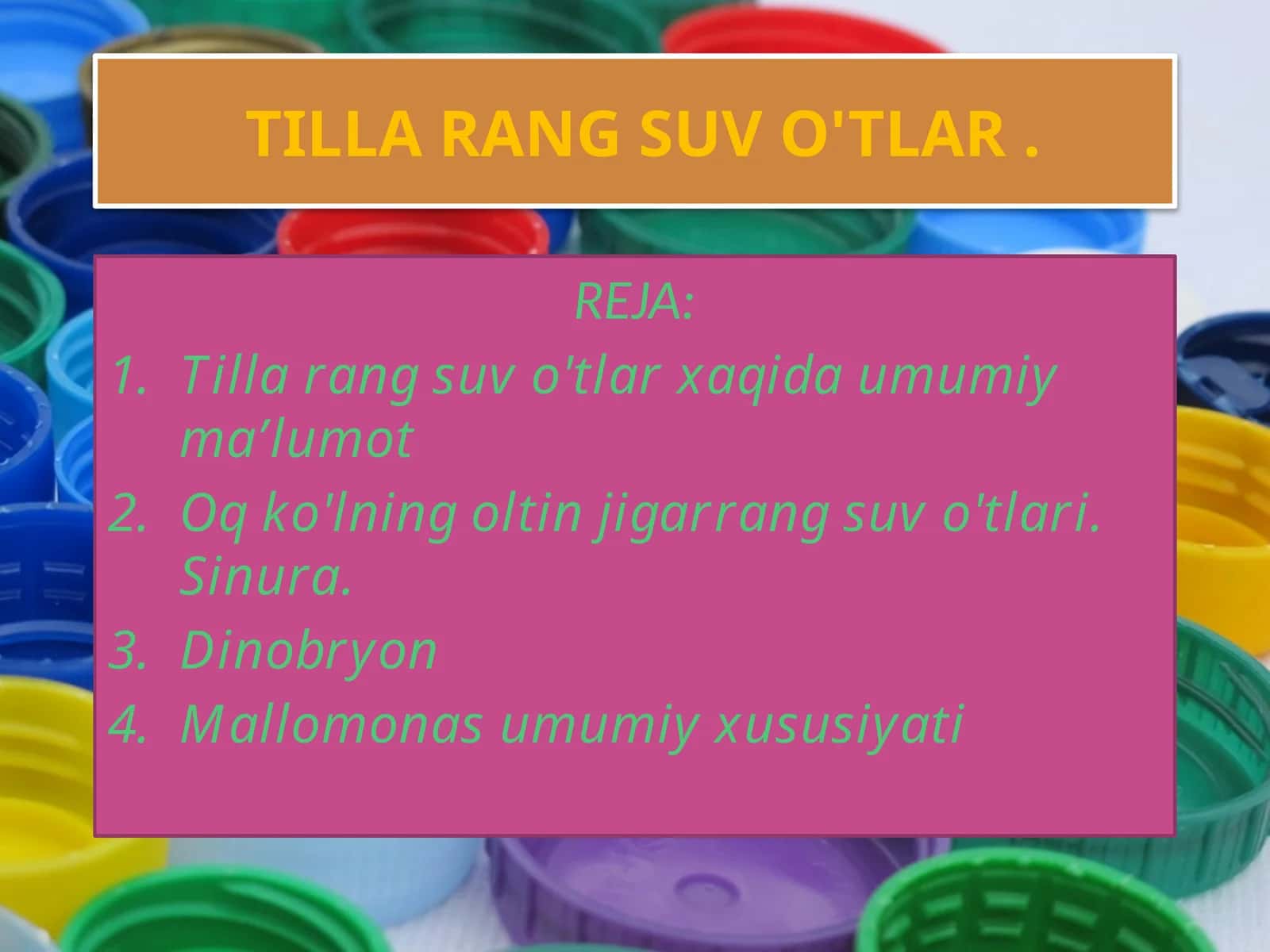 TILLA RANG SUV O'TLAR