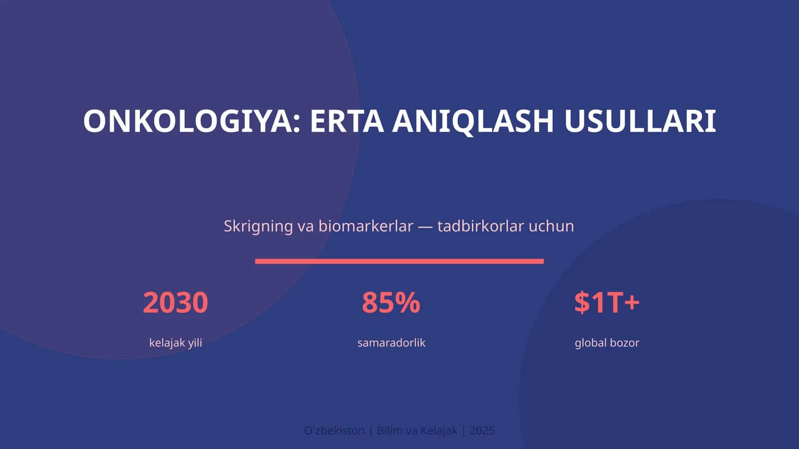 Onkologiya: ERTA ANIQLASH USULLARI