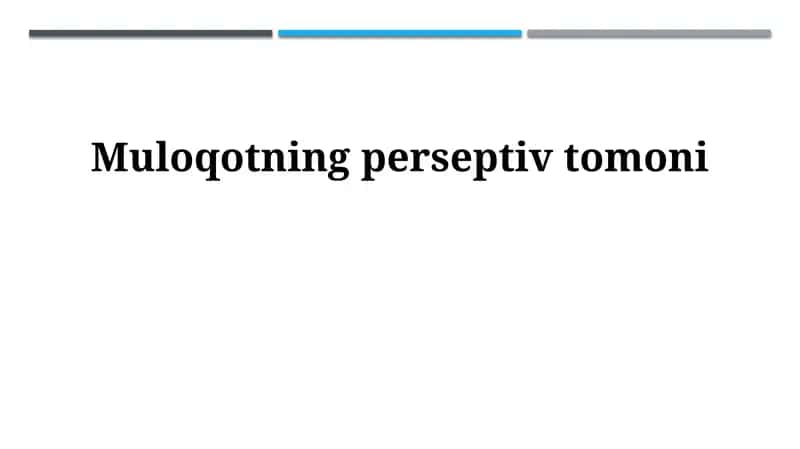 Muloqotning perseptiv tomoni