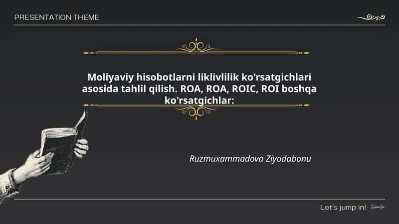 Moliyaviy hisobotlarni liklivlilik ko'rsatgichlari asosida tahlil qilish