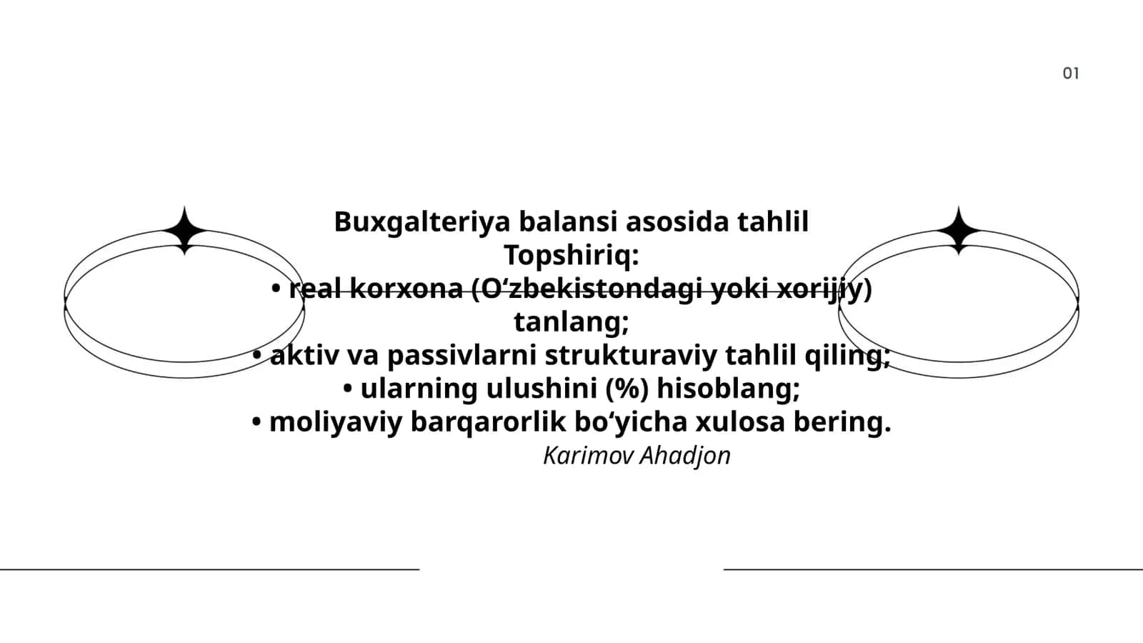 Buxgalteriya balansi asosida tahlil
