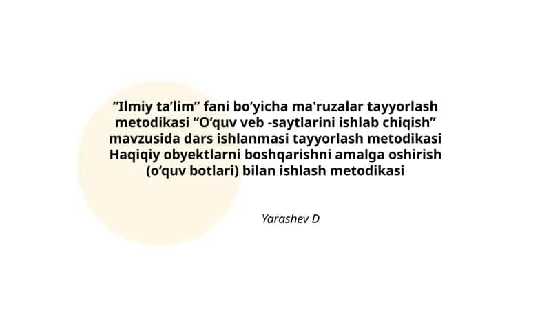 O‘quv veb -saytlarini ishlab chiqish
