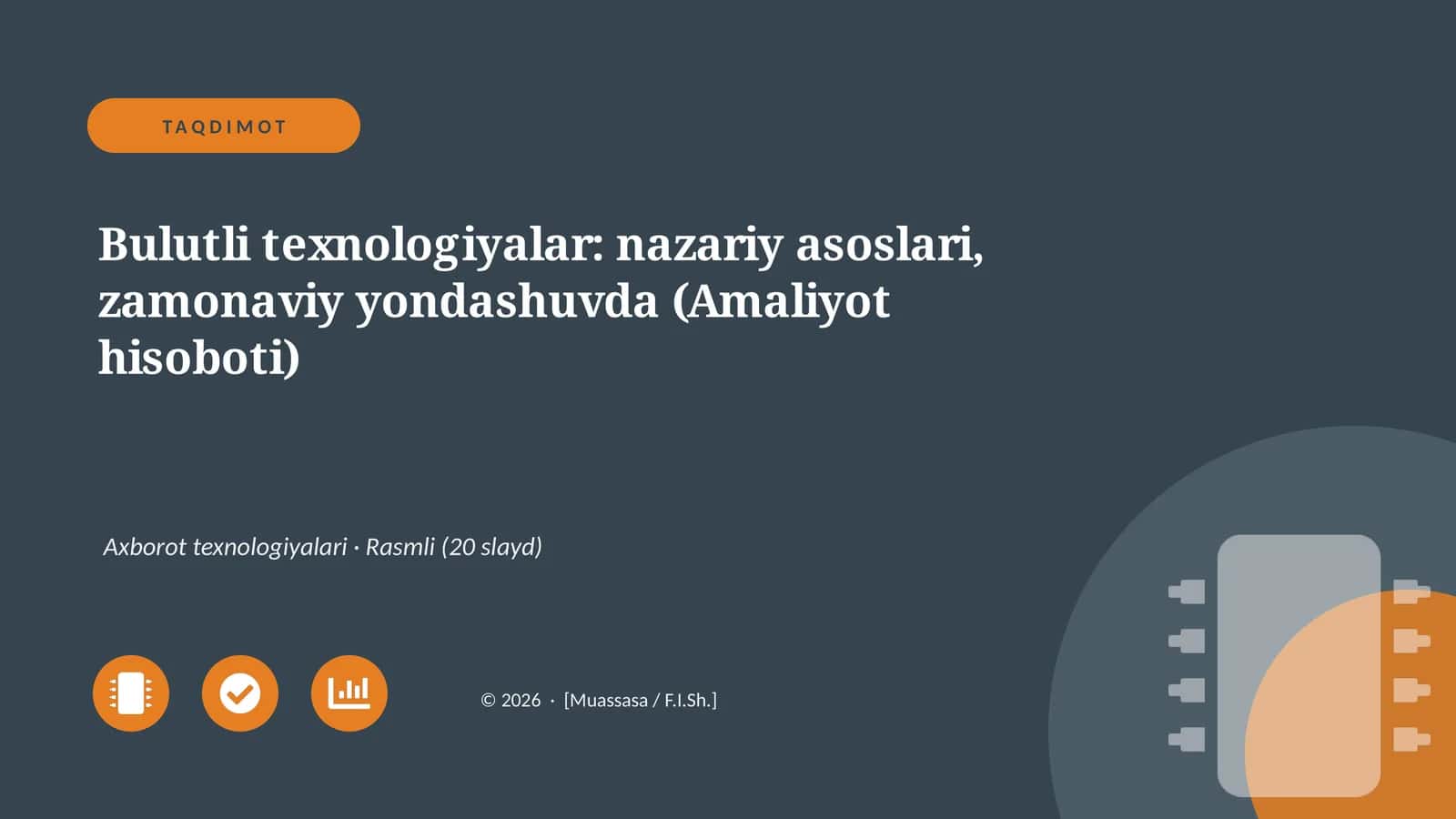 Bulutli texnologiyalar: nazariy asoslari, zamonaviy yondashuvda (Amaliyot hisoboti)