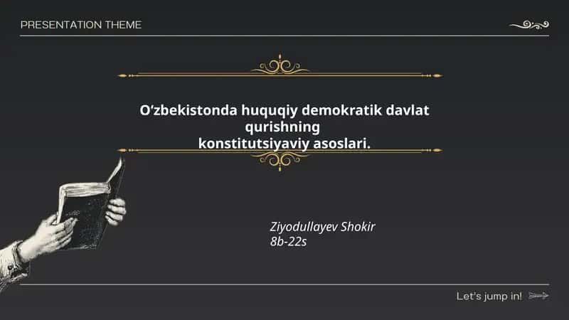 Oʻzbekistonda huquqiy demokratik davlat qurishning konstitutsiyaviy asoslari