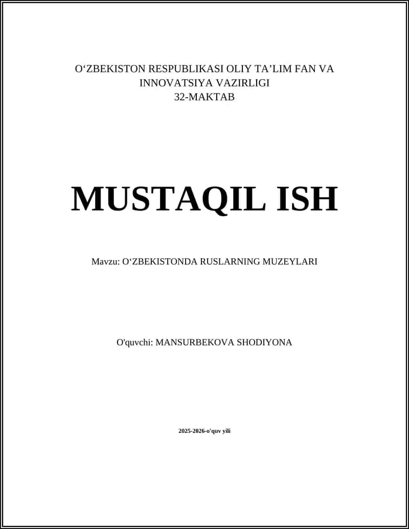 O‘zbekistonda Ruslarning Muzeylari
