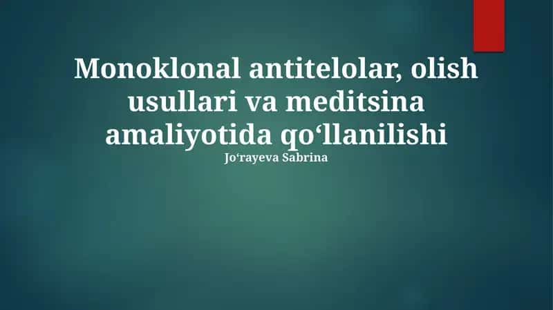 Monoklonal Antitellarni Olish Usullari
