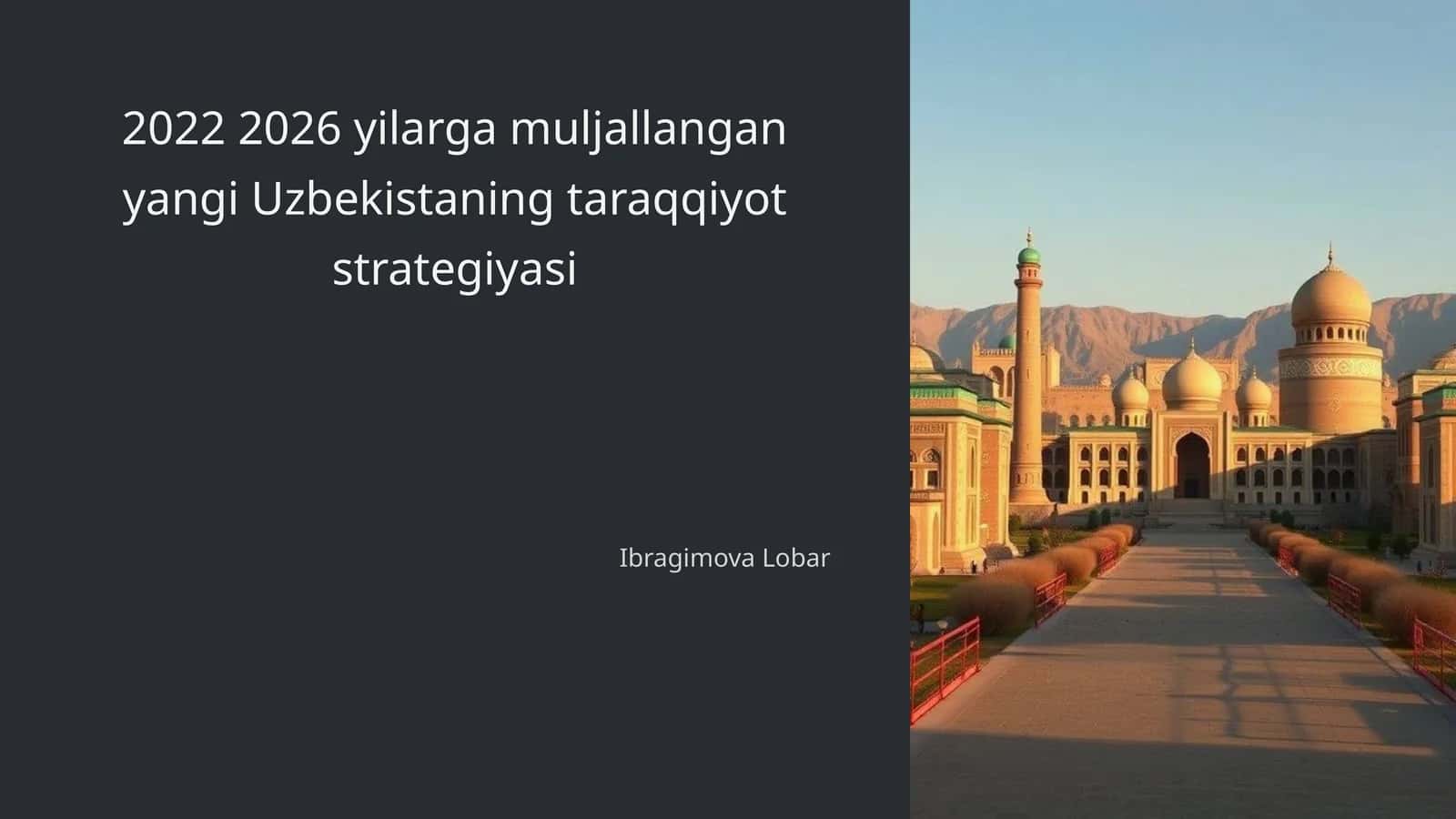 Yangi Uzbekistaning taraqqiyot strategiyasi