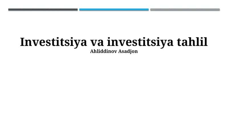 Investitsiya strategiyasi