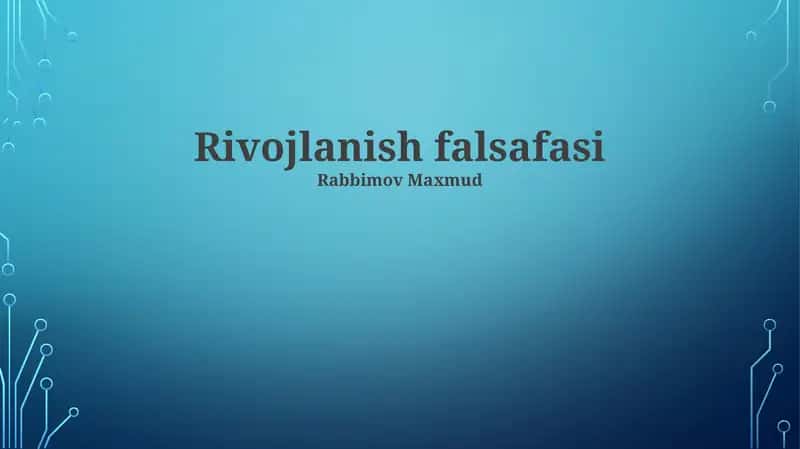 Rivojlanish falsafasi