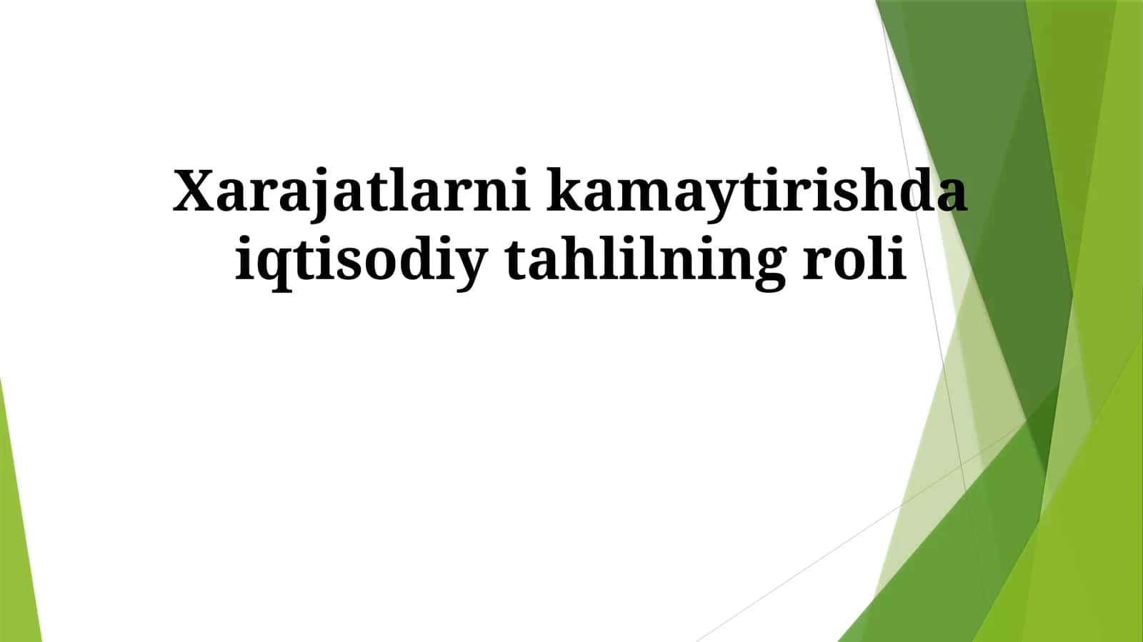 Iqtisodiy Tahlil