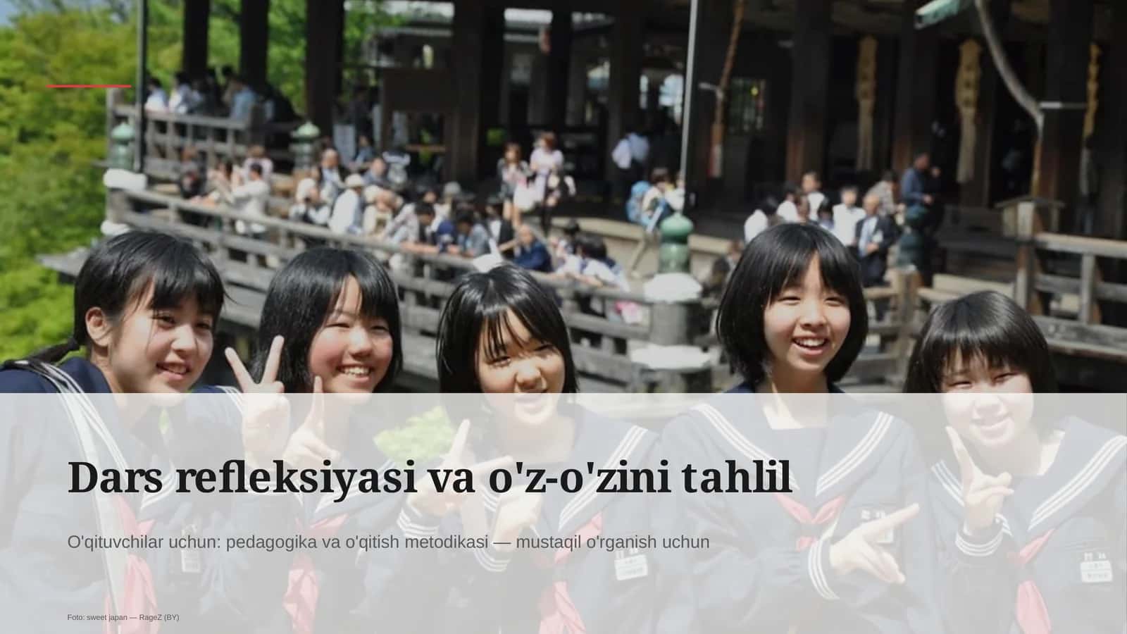 Dars refleksiyasi va o'z-o'zini tahlil