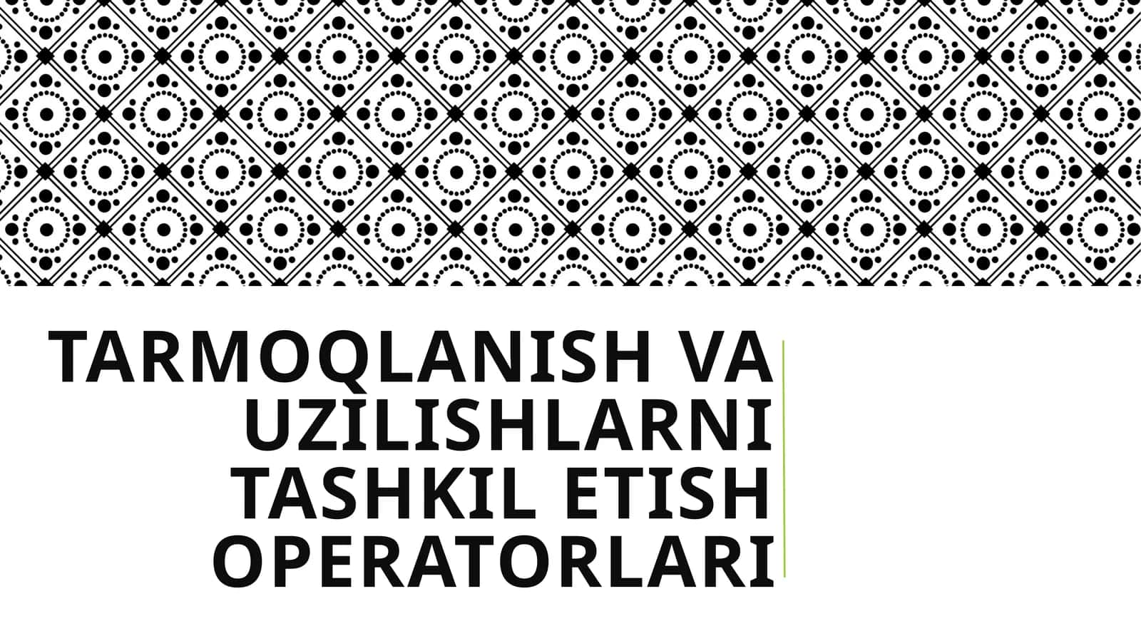 Uzilishlarni tashkil etish