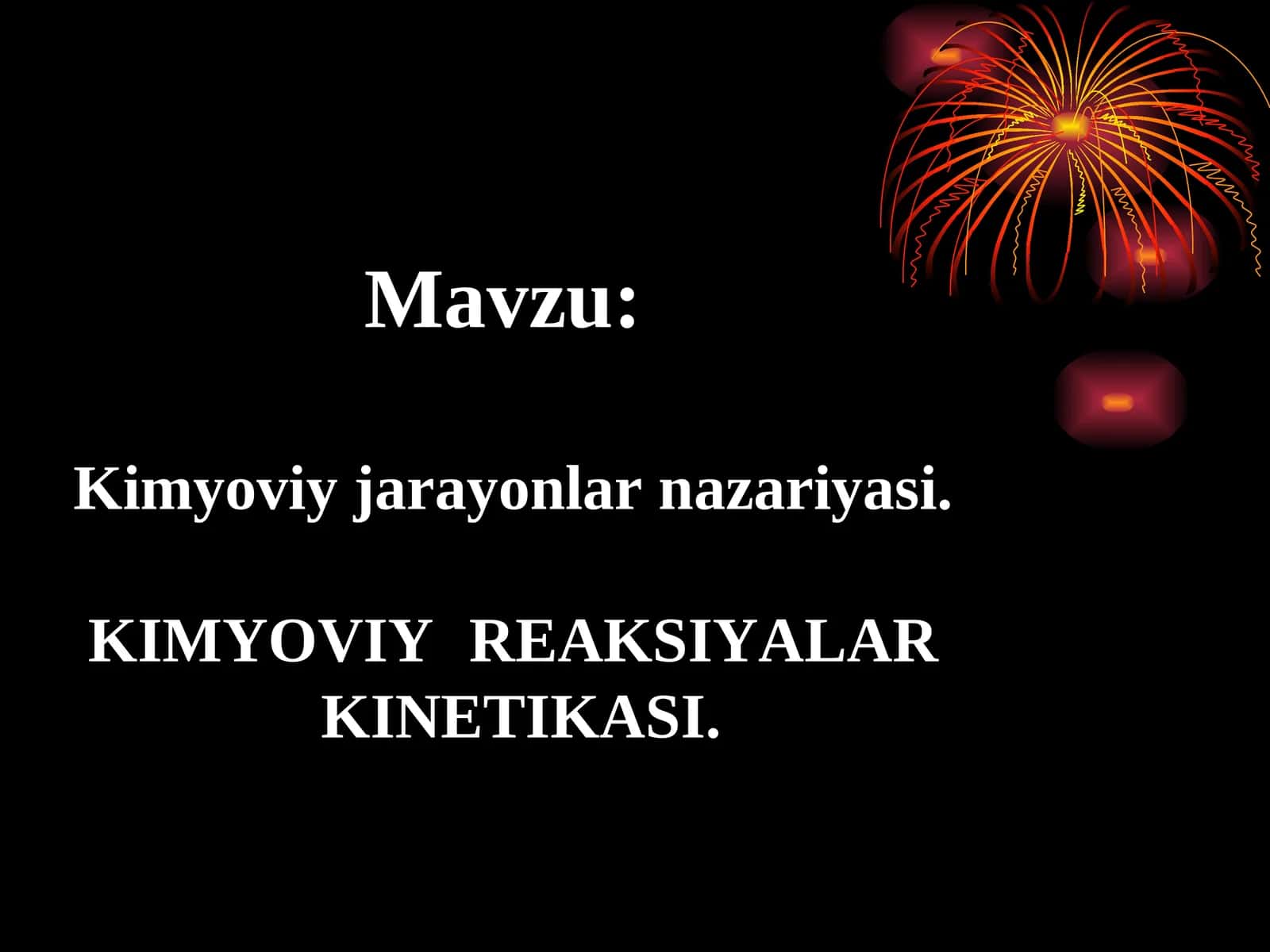 Kimyoviy jarayonlar nazariyasi