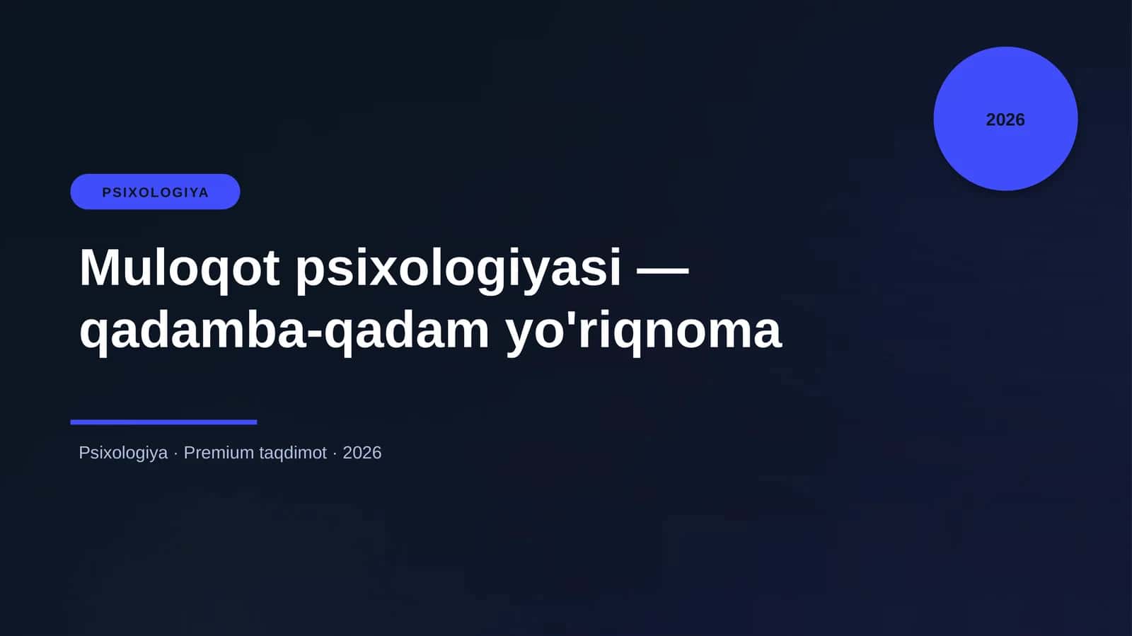 Muloqot psixologiyasi — qadamba-qadam yo'riqnoma
