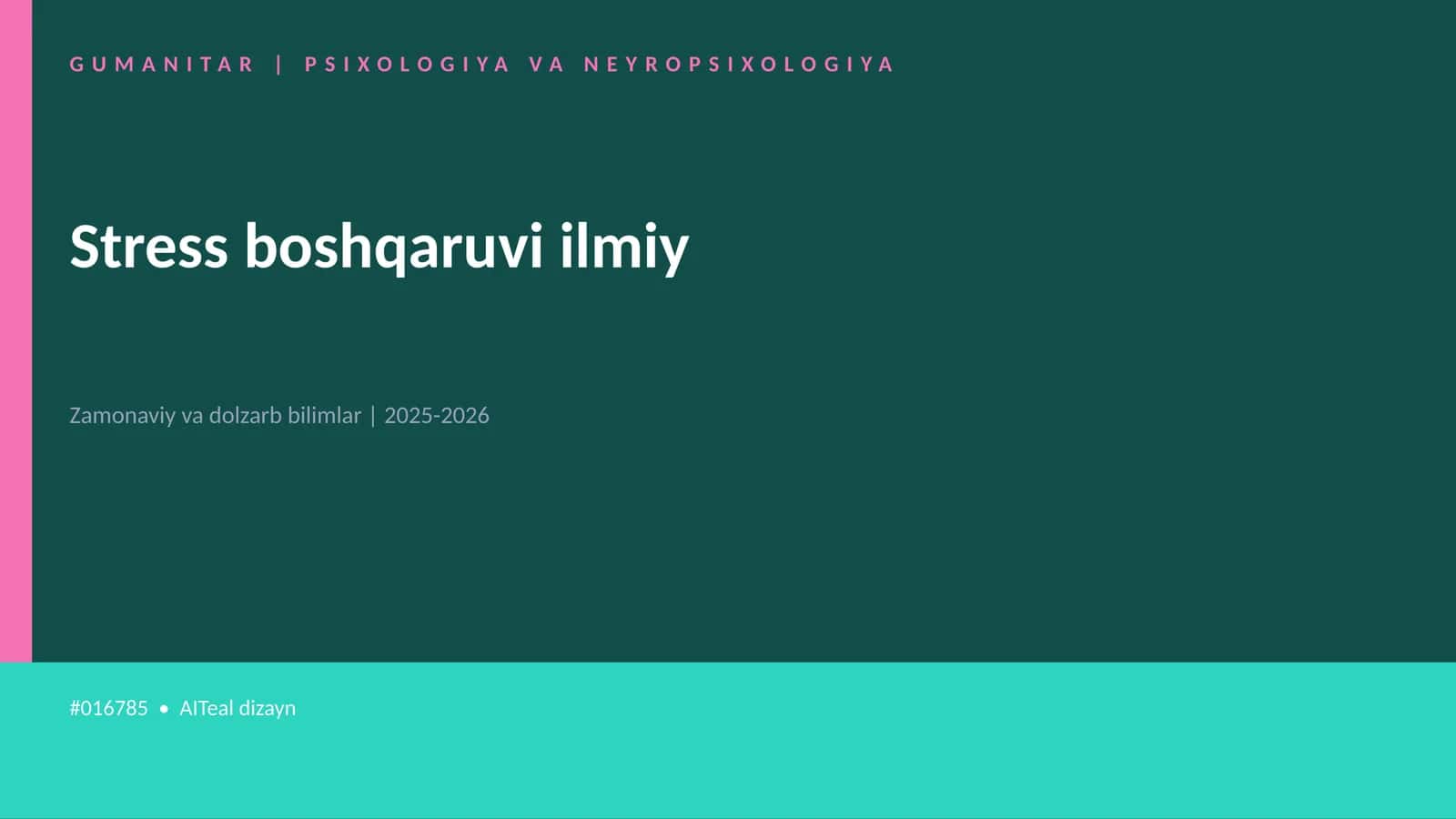 Stress boshqaruvi ilmiy