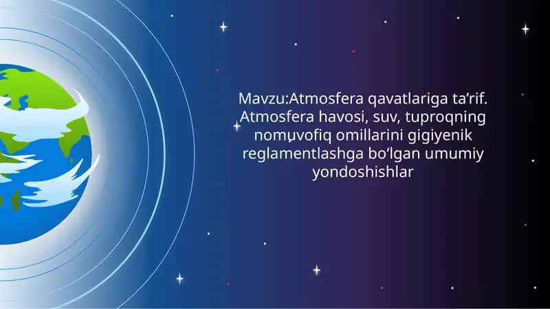 Atmosfera tuzilishi. Atmosfera qavatlari