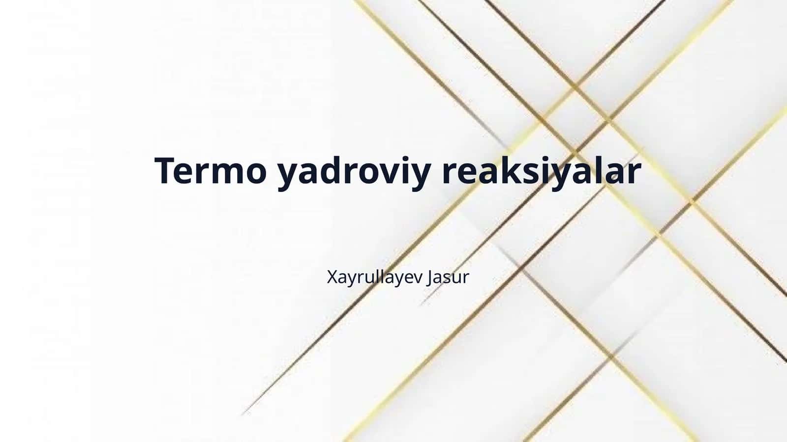 Termo yadroviy reaksiyalar