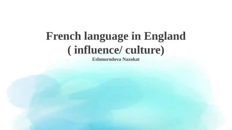 French language in England