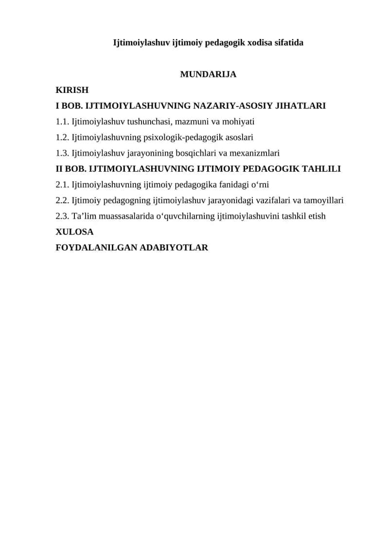 Ijtimoiylashuv ijtimoiy pedagogik xodisa sifatida