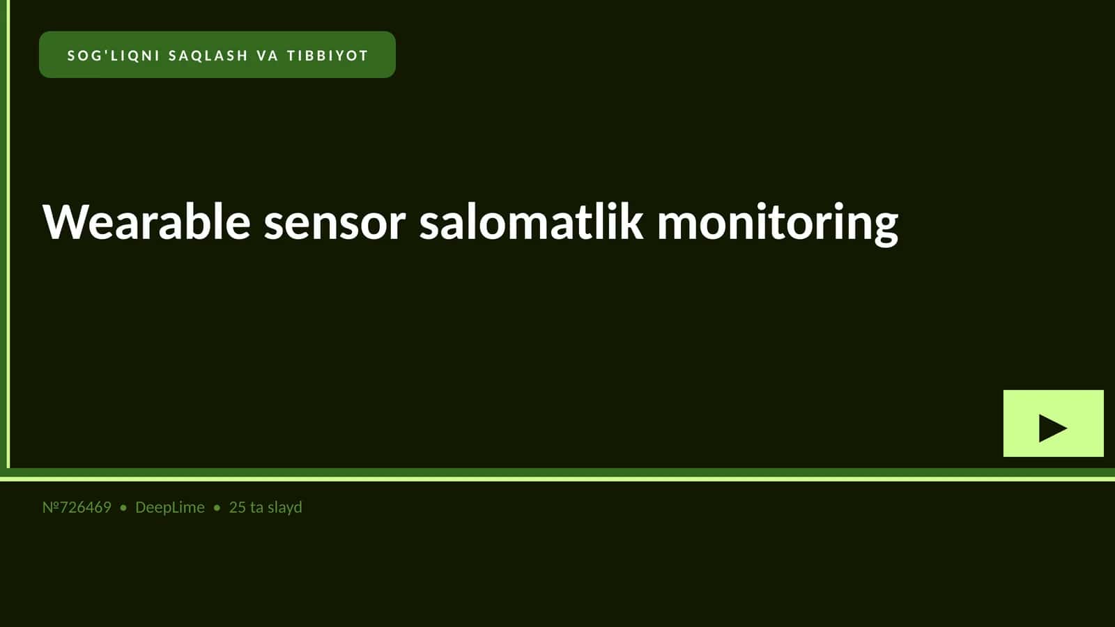 Wearable sensor salomatlik monitoring