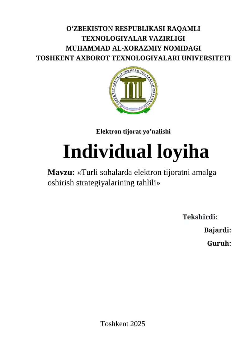 Turli sohalarda elektron tijoratni amalga oshirish strategiyalarining tahlili