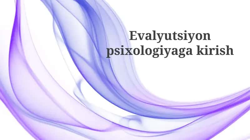 Evolyutsion Psixologiyaga Kirish