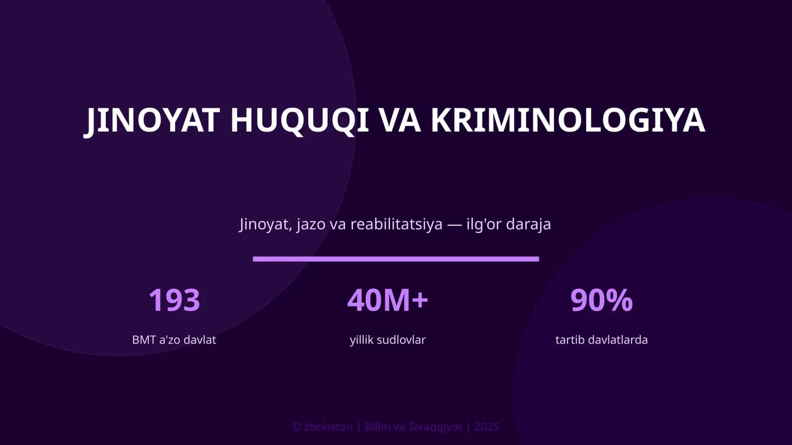 Jinoyat Huquqi va Kriminologiya