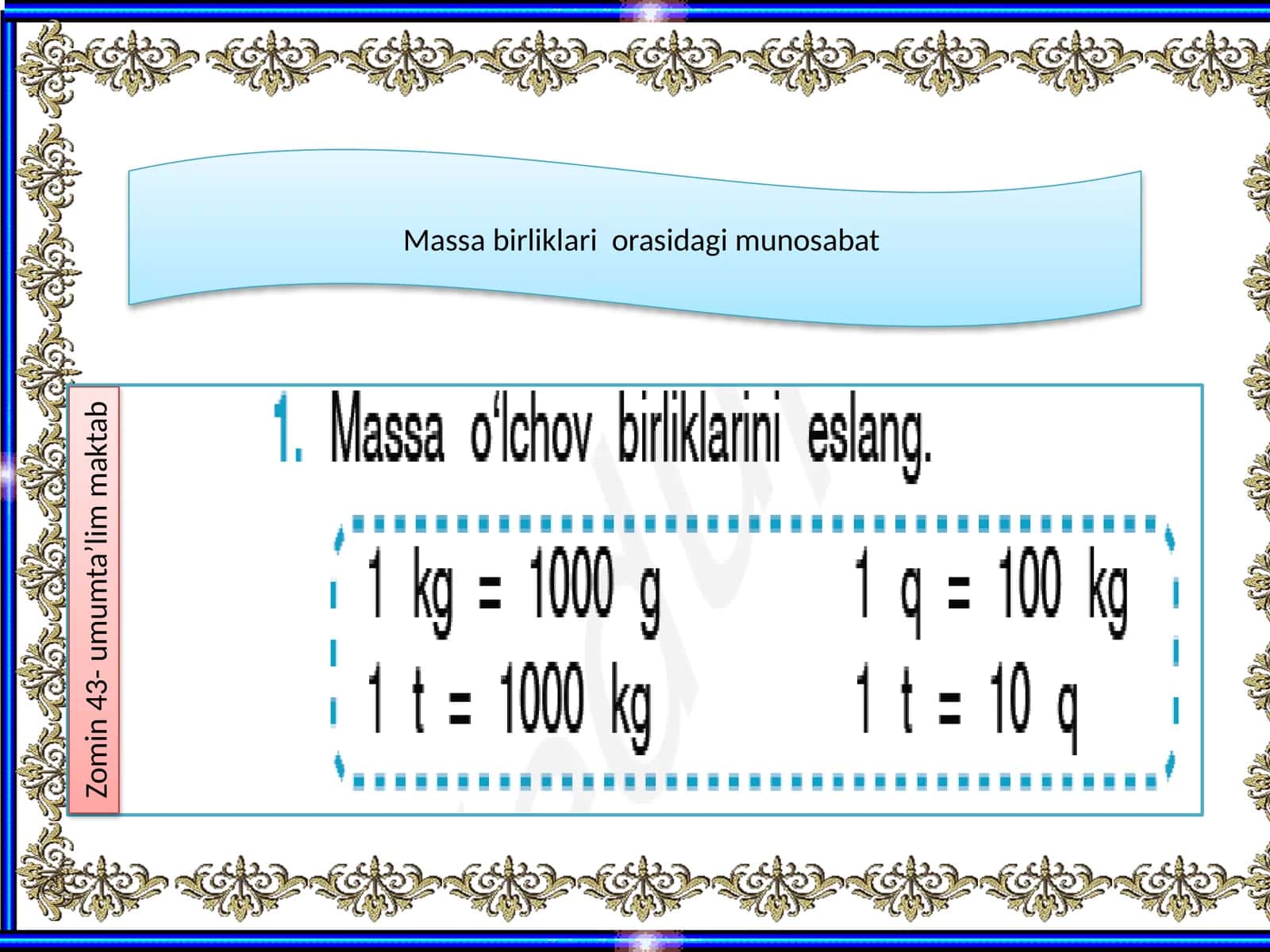 Massa birliklari orasidagi munosabat