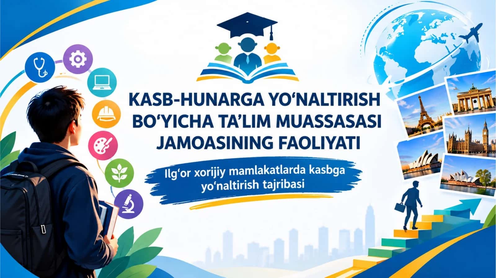 Kasb-hunarga yo‘naltirish bo‘yicha ta’lim muassasasi jamoasining faoliyati. Ilg‘or xorijiy mamlakatlarda kasbga yo‘naltirish tajribasi