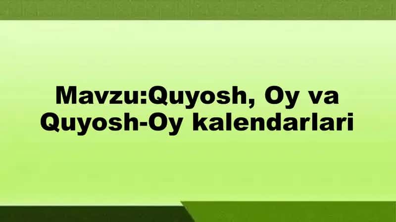 Quyosh, Oy va Quyosh-Oy kalendarlari