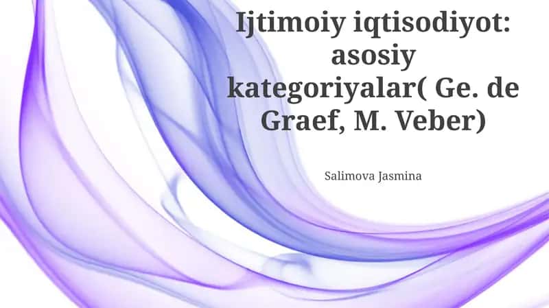 Ijtimoiy iqtisodiyot: asosiy kategoriyalar