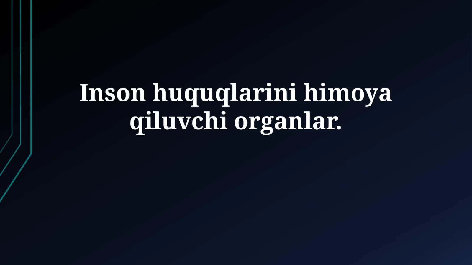 Inson huquqlarini himoya qiluvchi organlar