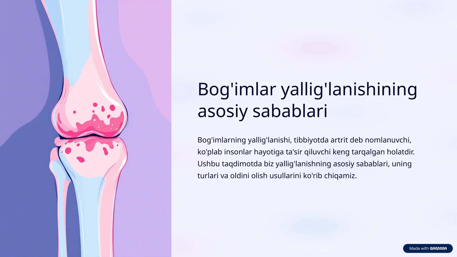 Yallig'lanishning asosiy sabablari